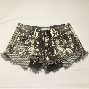 Free People Shibori Jean Shorts